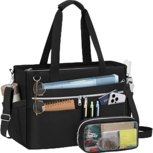 Avis RAINSMORE Sac Cabas Femme 15,6'' : un grand fourre-tout très organisé pour boulot, cours et voyages