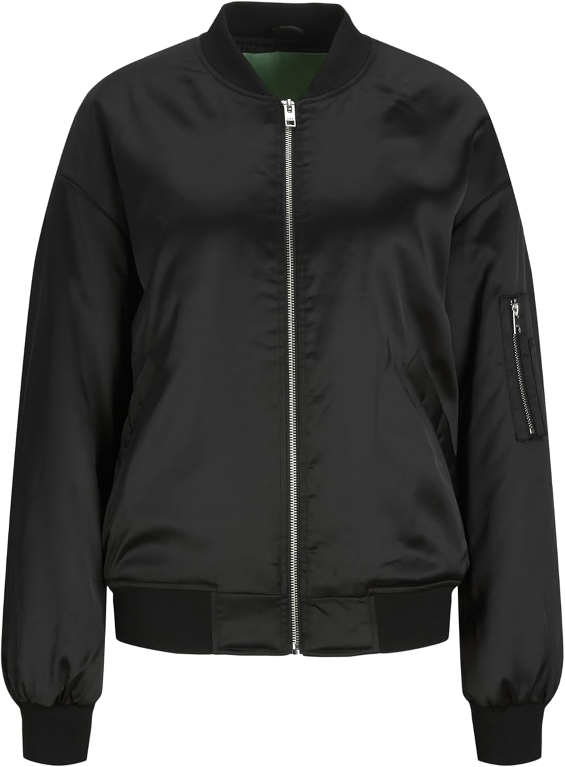 JJXX Jxmadison Satin Bomber Jacket Veste Femme M Noir