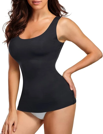 Haut Sculptant Femme Débardeur Gainant Ventre Plat Gaine AmincissanteTanks Top sans Manches Shirt Maillot De Corps Lingerie