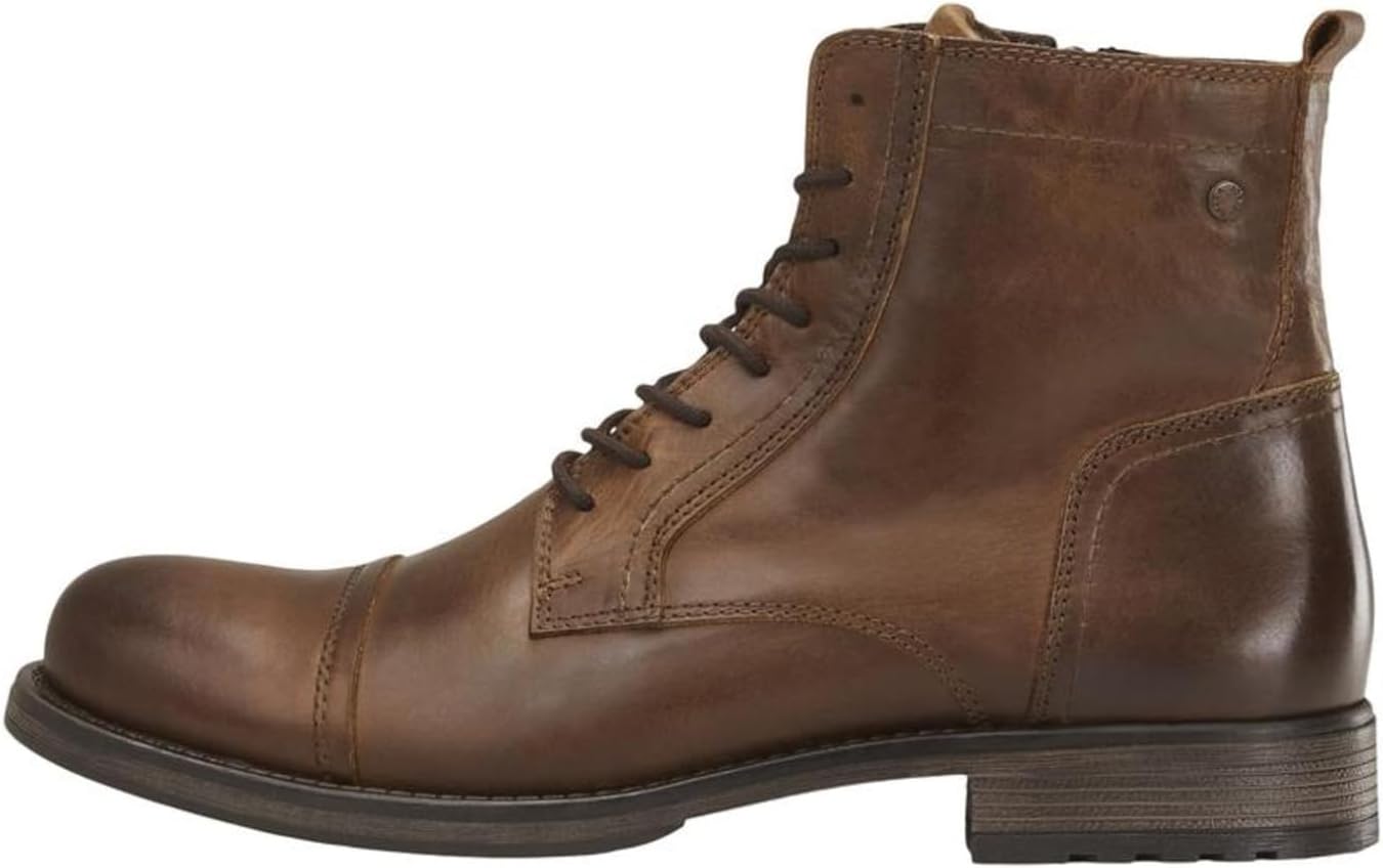 JACK & JONES Homme Jfwrussel Leather Cognac 19 Bottes de Motard 44 EU Marron Cognac Cognac