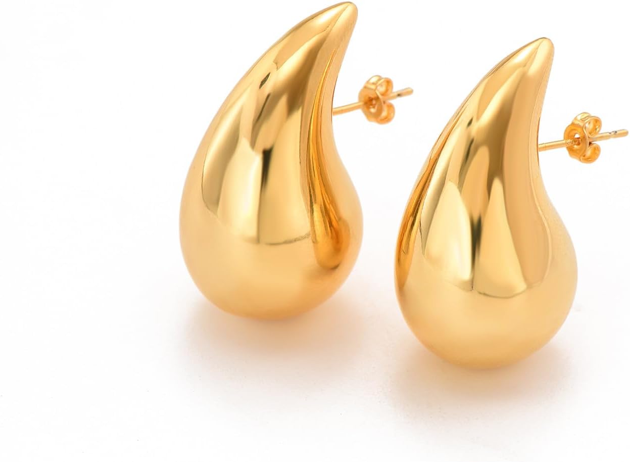 Julyls Boucles d'Oreilles Goutte d'Eau, Hypoallergéniques, Boucles d'Oreilles Chunky Boucles d'Oreilles en Boucles d'Oreilles en Bijoux de Mode pour Femme Cadeaux pour Elle Gold