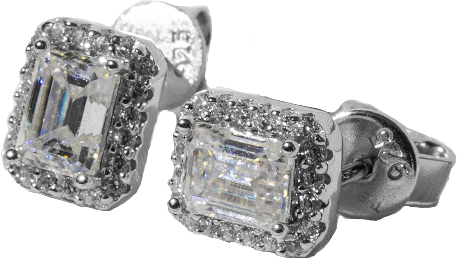 THEIA GEMS Chloe Boucles d'oreilles pour femme en argent sterling S925 avec moissanite 0,5 carat, regular, Argent, Moissanite