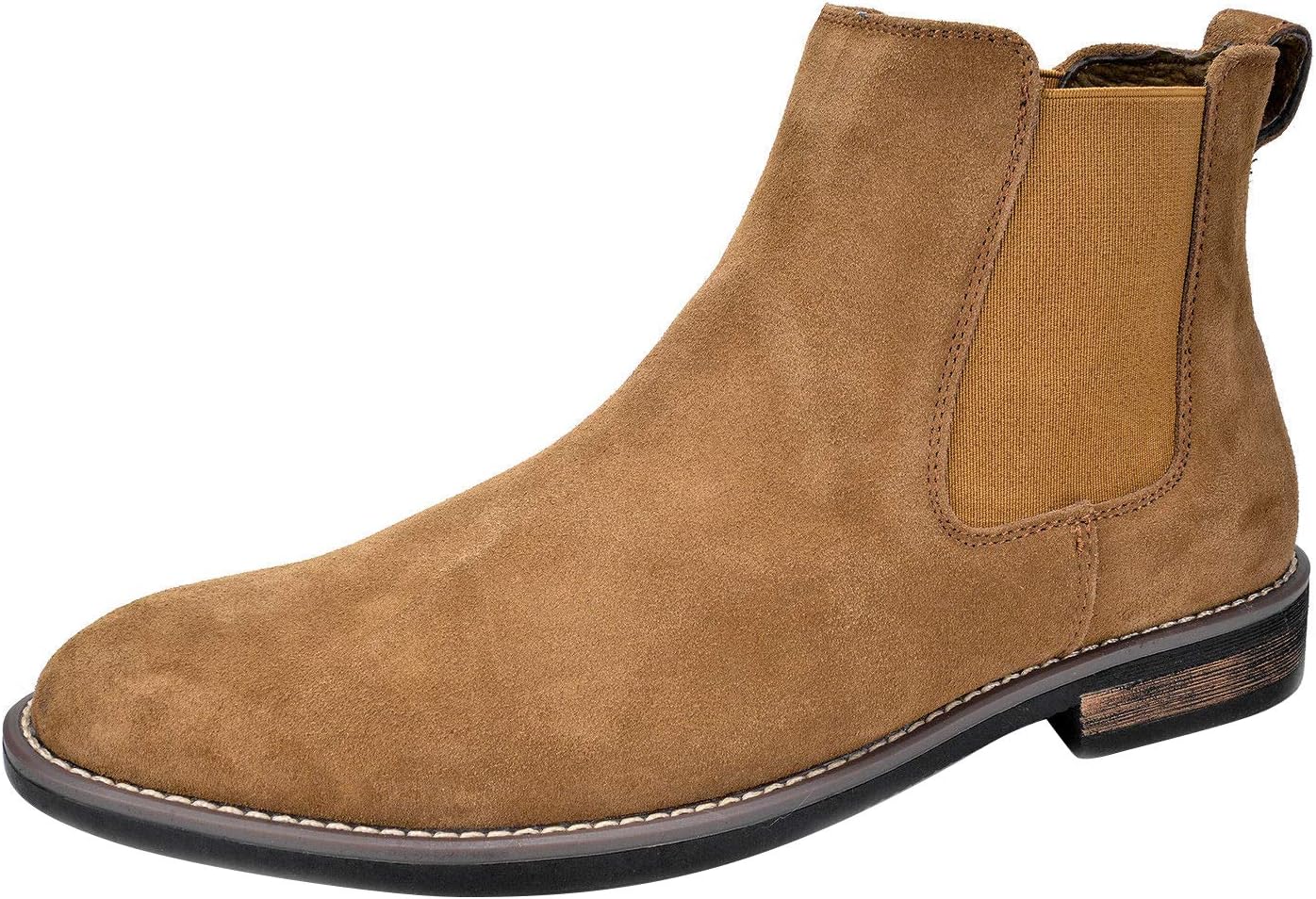 Bottine Homme Cuir Chelsea Boots Mode Chaussures Confortables Bottes Hommes Bronzer 44.5 EU