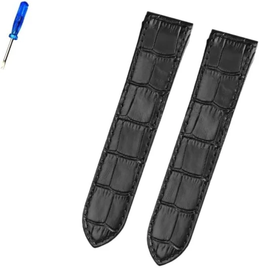 CZKE Accessoires de sangle en cuir de qualité supérieure pour cartier Santos 100 hommes et femmes bracelet en cuir 20 mm 23 mm (couleur : noir sans boucle, taille : 23 mm)