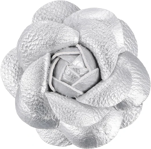 Épingles à Cheveux de Fleur, Broches Florales Camellia à Pince à Cheveux Faites à la Main en Cuir pour Femme Mariée Chapeau Robe Chemise, Argent