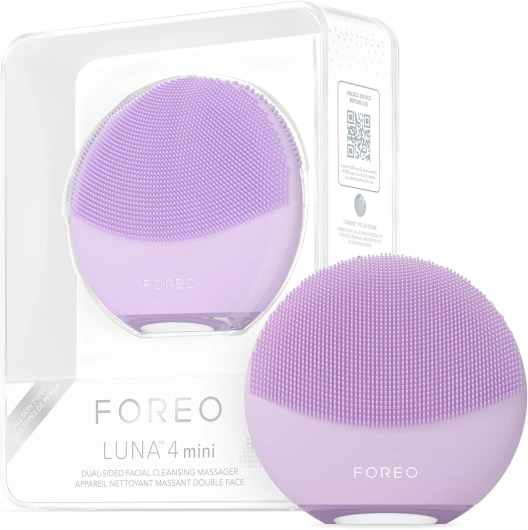 LUNA 4 mini brosse nettoyante et massante visage - Brosse premium - Améliore l'absorption des soins - Accessoires de voyage pour les soins du visage - Pour tous les types de peau - Lavender lavander