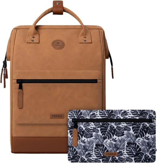 CABAIA Sac à Dos Déperlant - Système MOLLE et Design Tendance pour Homme et Femme - Nylon Résistant, Confort Rembourré - Idéal Voyage, Ecole, Affaires - Marron