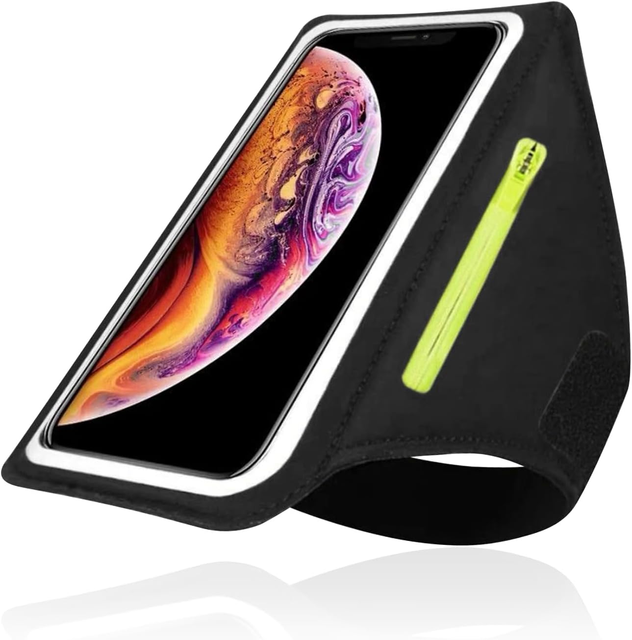 Dalephoric Brassard de Sport, Brassard Telephone Sport avec Poche Écouteur, Porte Téléphone Course à Pied, Sangle Réglable, pour Jusqu'à 6,8 Pouces, pour Jogging, Cyclisme, Randonnée (Noir)