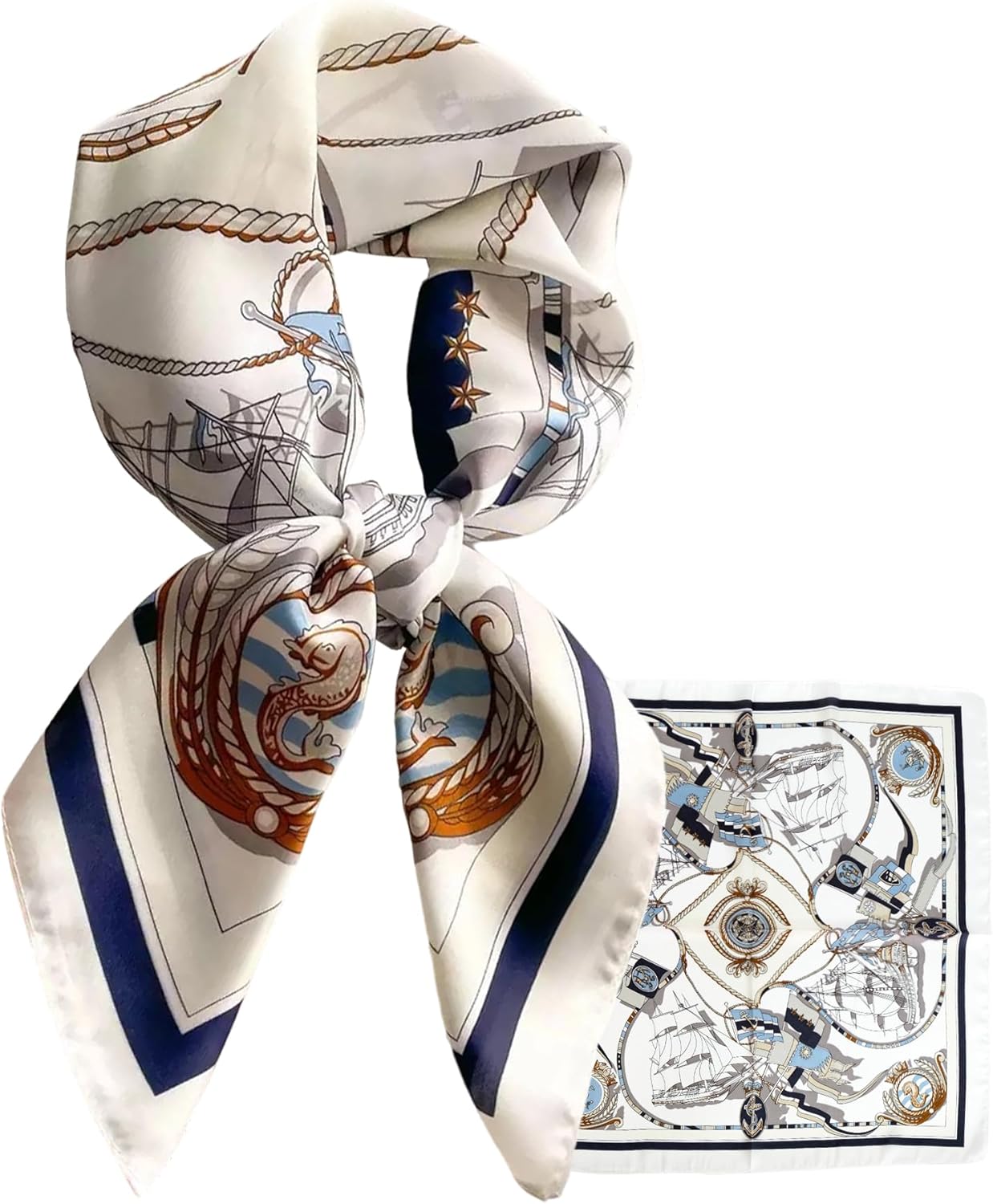 LEBOOBELL Foulard Carré en Soie pour Femmes 28x28 Pouces Bandana grand modèle Écharpe Paisley Accessoire cheveux élégant