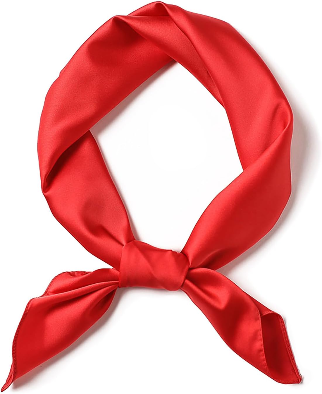 SHUBEIEUMI Foulard Carré Femmes, Foulards en Soie pour Femme, Hijab Foulard à Enfiler, Carré de Soie 70x70cm, Accessoire de Cheveux en Satin Élégant Rouge