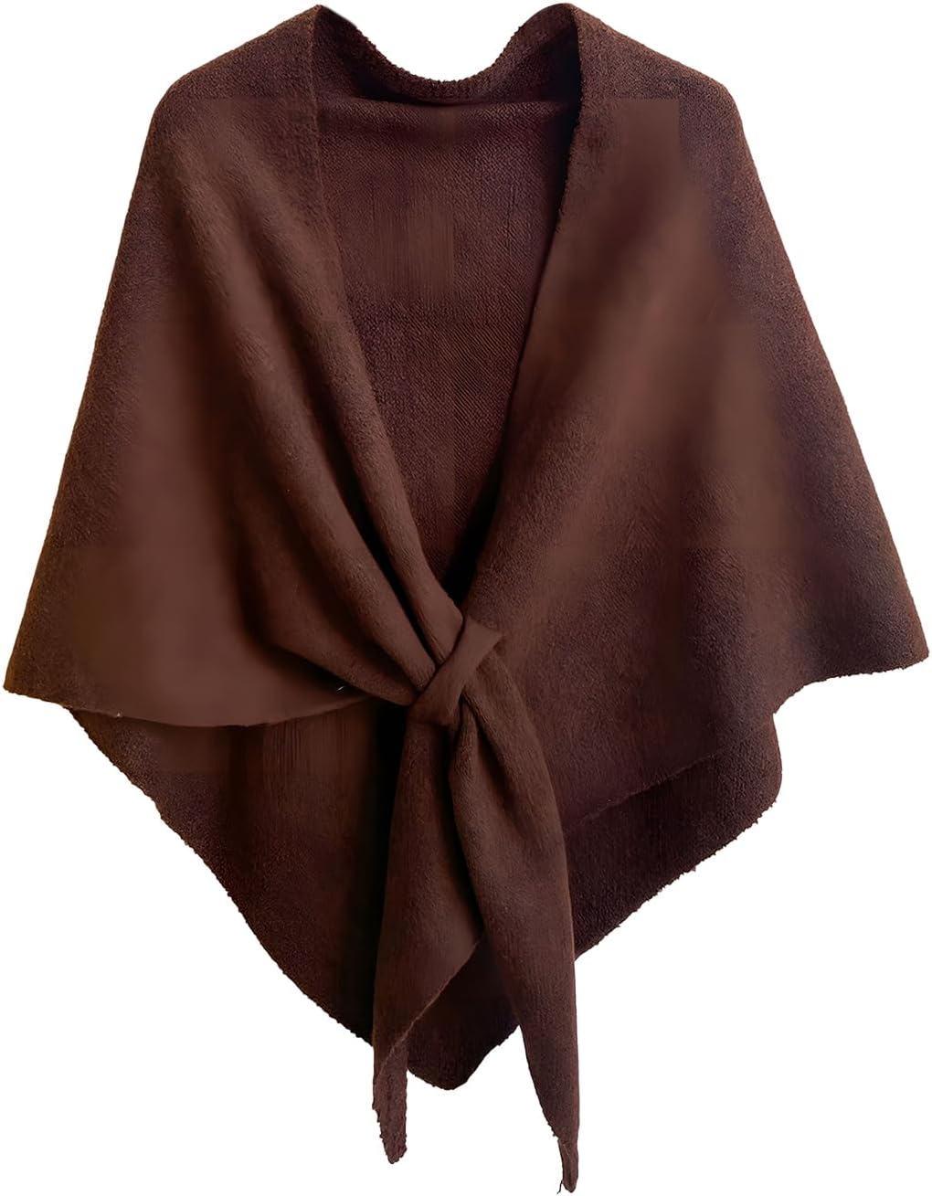Châle De Couleur Unie Pour Toutes Les Saisons, Style Coréen, Cardigan Tricoté En Cachemire, Châle En Laine Pashmina Solid Brown