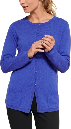 Cardigan Pur Cachemire Femme S Bleu Porcelaine