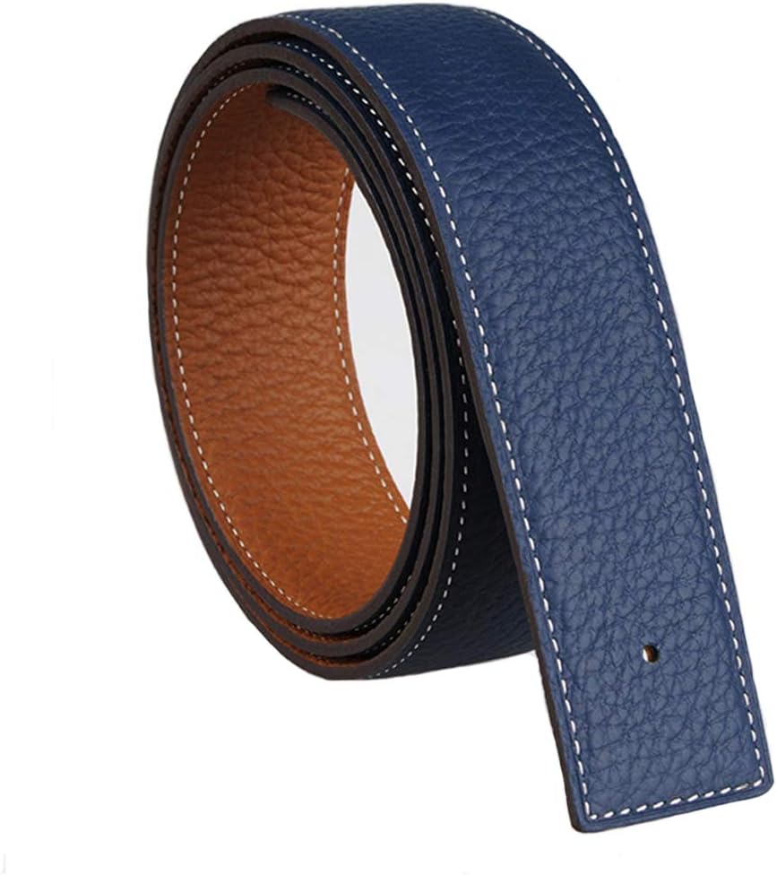 Vatee's Ceinture de remplacement en cuir véritable sans boucle pour hommes 34mm large