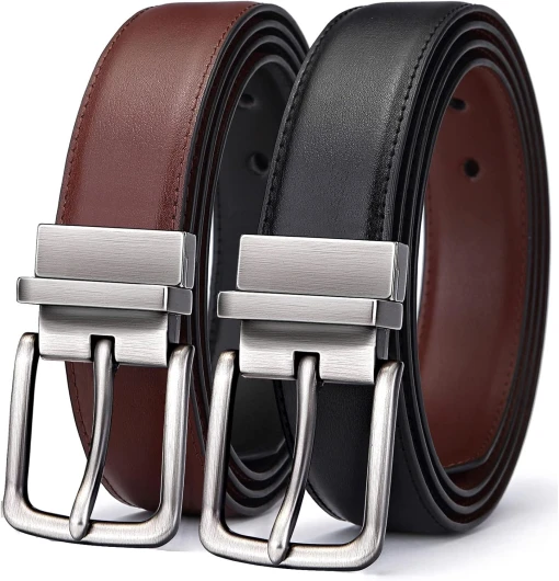 Ceinture Homme, Ceinture Réversible en Cuir Pour Homme 31mm,Une Ceinture de Renverser Reux Couleurs,Taille Ajustée
