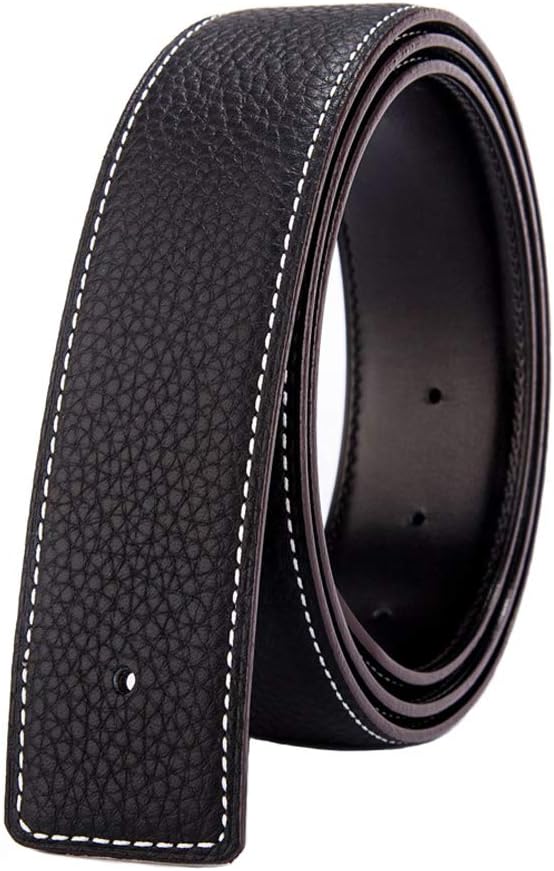 Vatee's Sangle de ceinture de rechange en cuir véritable pour Femmes/Hommes sans boucle 32 mm/34 mm/38mm de large 154: Noir EU90 Large 34mm