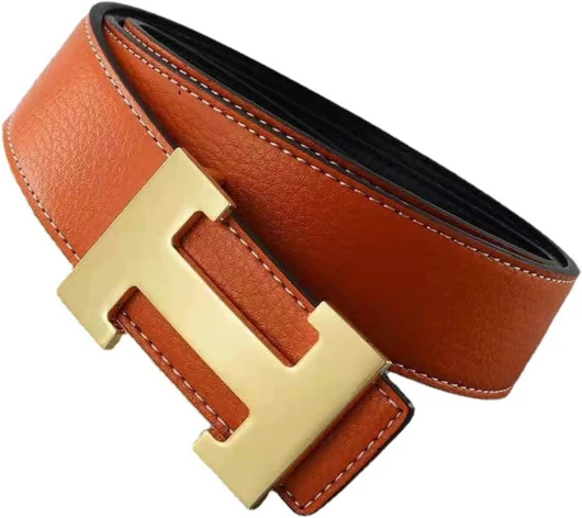 Hommes Ceintures H Logo Cuir pour Classique Unique Design Affaires Élégant Sensation Mode Confortable Coloré Ceintures pour Femmes Gold Brown 105CM