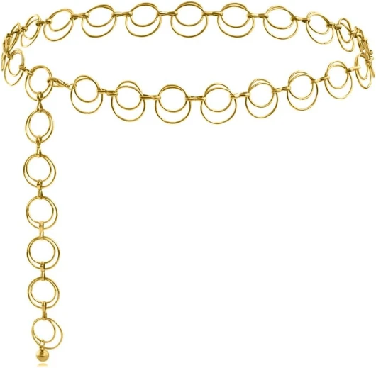 CCAIPU Ceintures en Chaîne pour Femme, Ceinture de Taille en Chaine Dorée Ajustable Ceinture de Corps à Maillons Métalliques Multiples pour Robe Jeans Manteau Pantalon (Coeur-Argent)