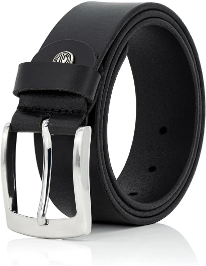 Ceinture Homme en Cuir de Buffle, 40 mm Large et 3,8 mm Fort, Ajustable pour Jeans, XL, Noir