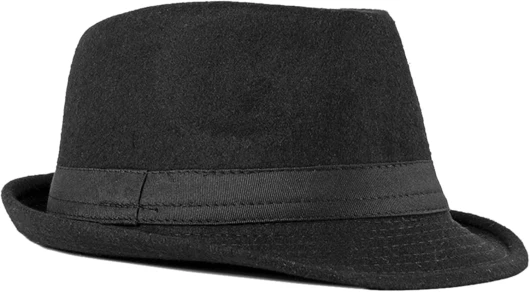 FBBULES Chapeau Fedora Homme Femme en Feutre Rétro Chapeau Trilby Panama Jazz Cap Réglable Casquette Souple à Large Bords Roulés Vintage Chapeaux Melon Gangster Taille unique Noir