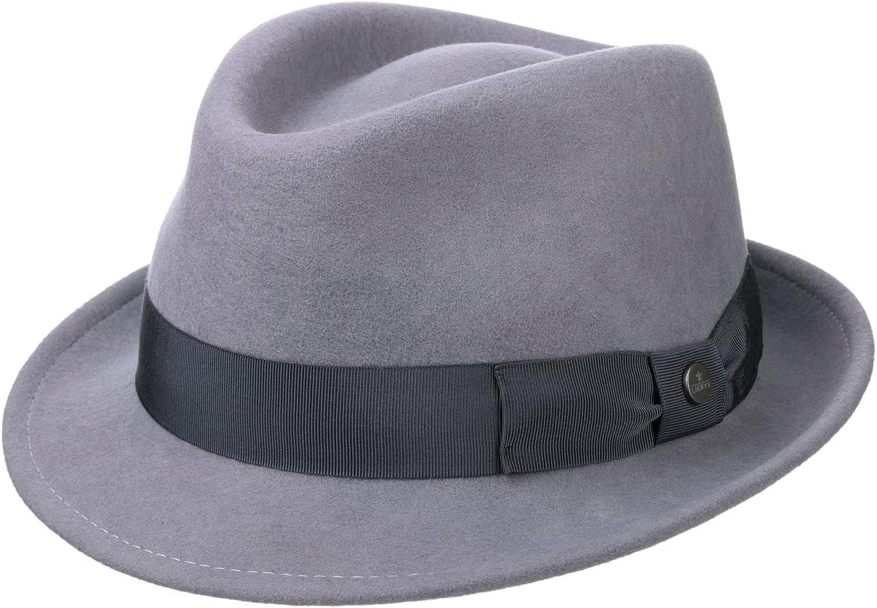 Chapeau Classic Wool Trilby Femme/Homme - en Feutre de Laine Fedora avec Ruban Gros Grain Hiver Automne Été Printemps Printemps-été