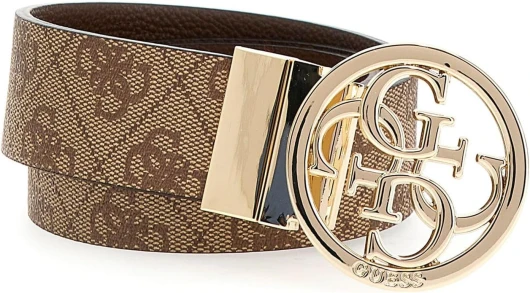 Ceinture logo cuir PU jeans - Femme L Latte Logo