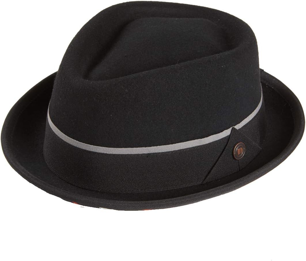 Chapeau rétro en feutre pour homme Motif couronne de diamants Bruno