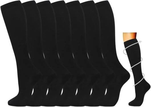 Losvcbcx 2/4/6/7 paires de chaussettes de compression pour hommes et femmes de 15 à 20 mm de titane sont les meilleurs articles sportifs et médicaux pour les infirmières de course, de vol et de voyage