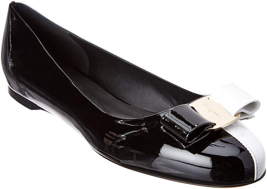 FERRAGAMO ballerines 37.5 EU Noir Blanc