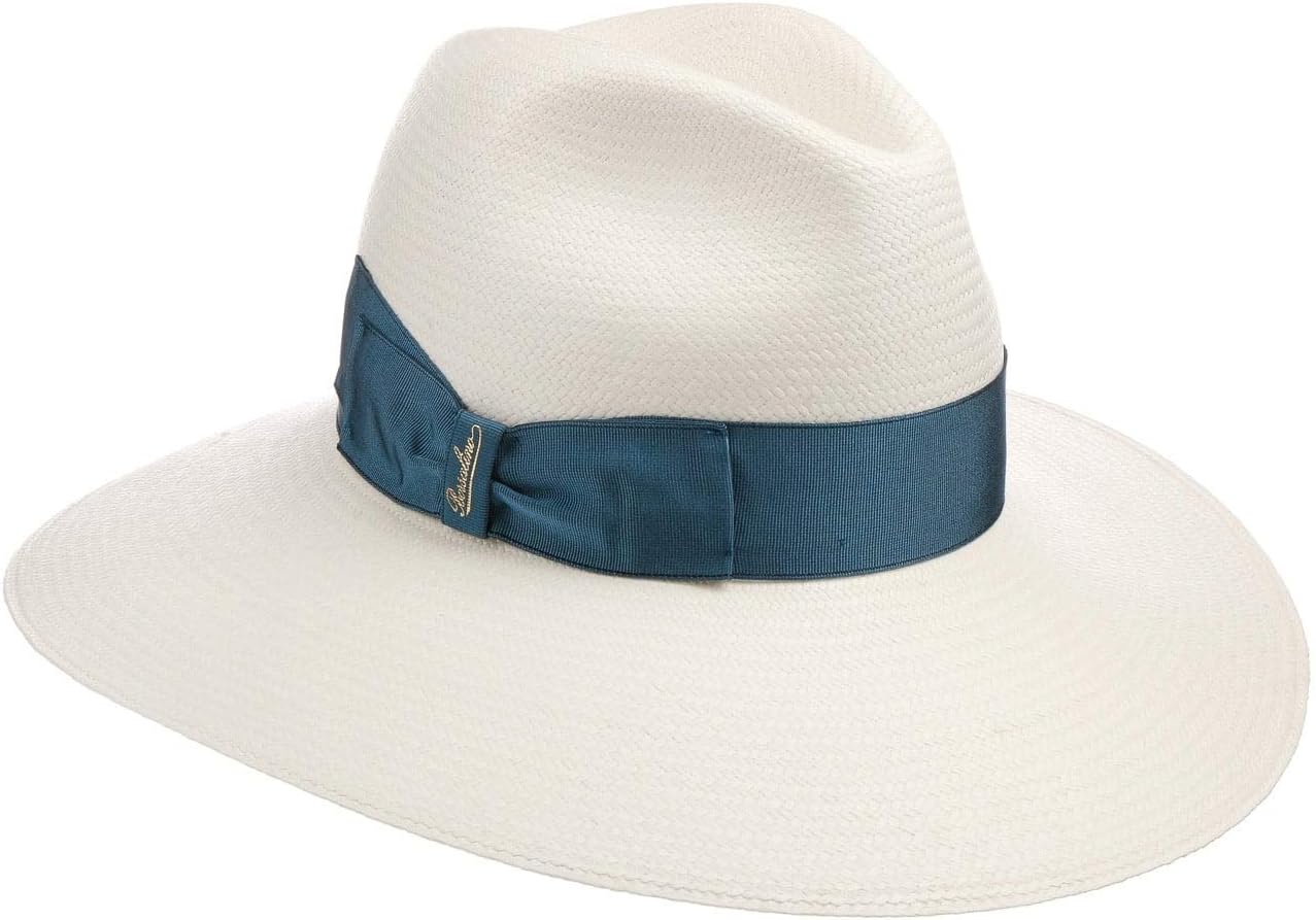 Borsalino Chapeau Panama Tamira Fine Chapeau de Soleil Chapeau pour Femme Taille unique nature-bleu