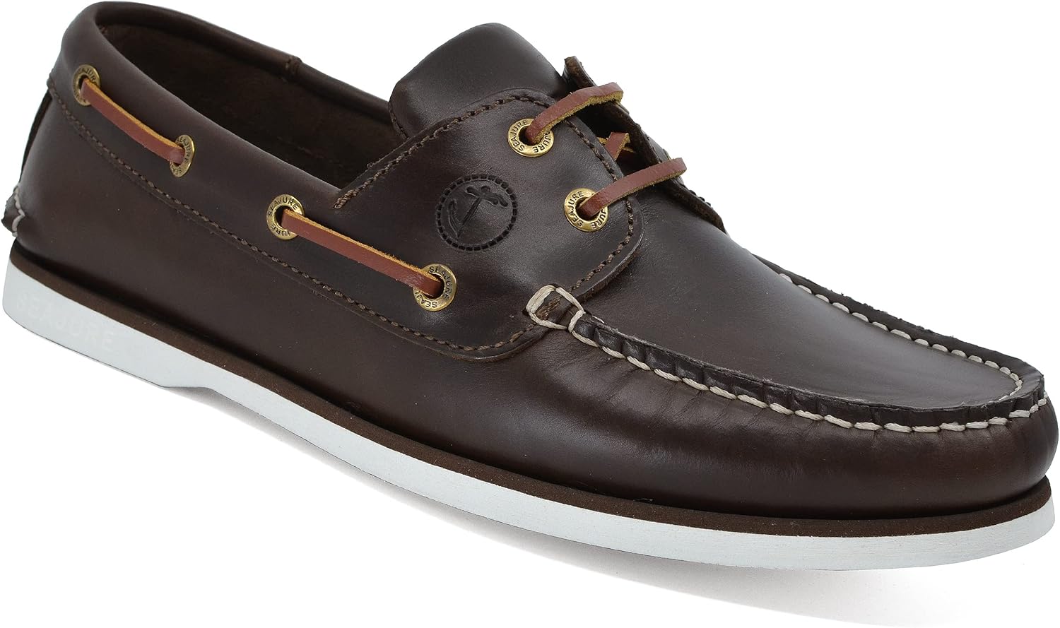 Chaussures Bateau pour Hommes Forvie en Cuir Marron foncé