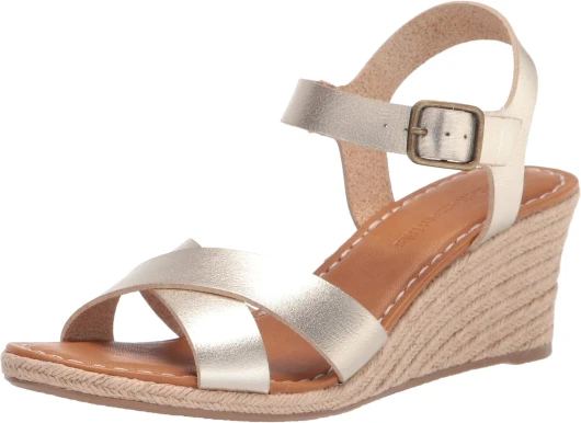 Sandales Espadrilles Compensées Femme 41 EU Or