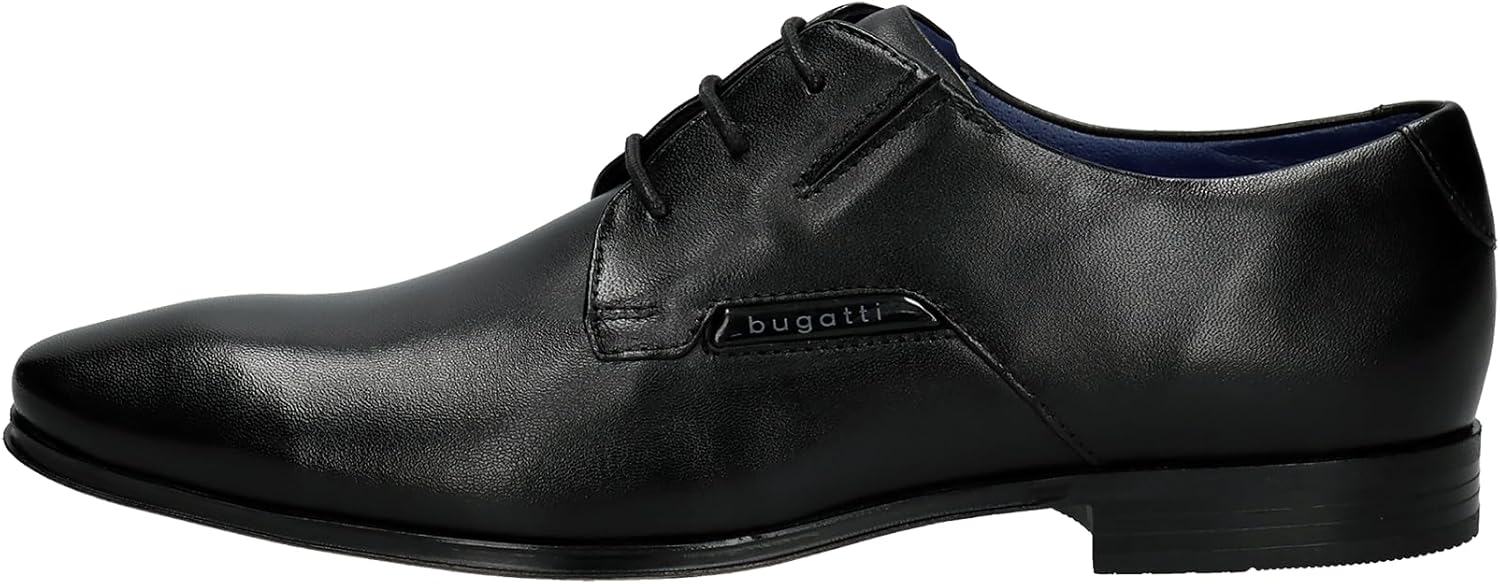 Homme Chaussure Basse Business en Cuir de Haute Qualité, Derby au Design Minimaliste Lacets d'affaires 43 EU Noir 2