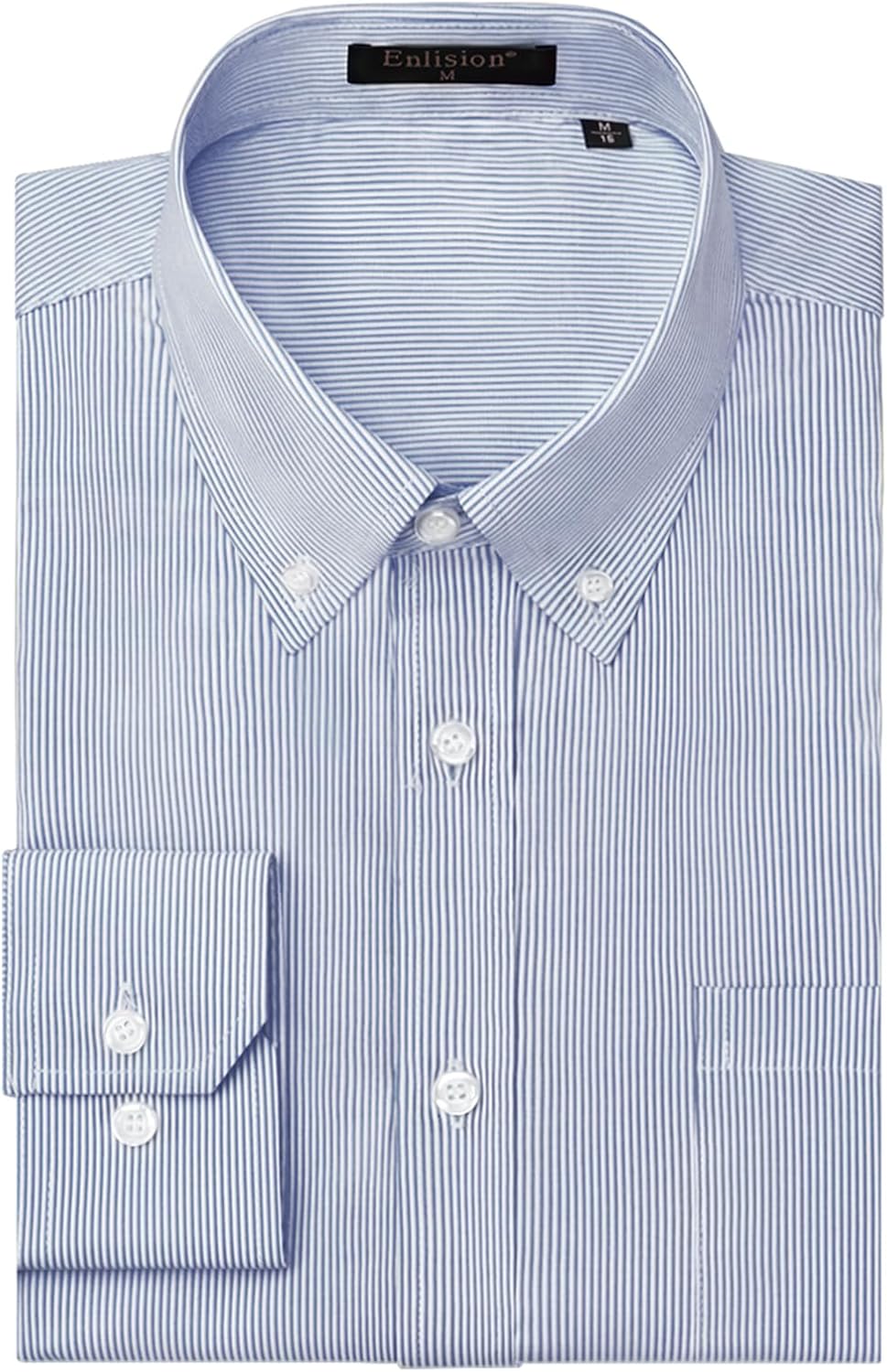 Chemise Homme Manches Longues Rayure Chemises ajustée boutonnée Chemises Habillées Business Homme