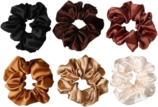 6 pcs Chouchous Élastiques à Cheveux en Satin Ties Cordes Chouchou Scrunchie Colorés pour Filles Femmes 1 unité (Lot de 6)