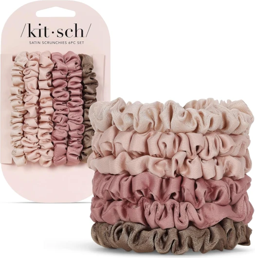Lot de 6 chouchous en satin pour femme – Plus doux que la soie pour les cheveux - Chouchous en satin pour filles - Élastiques à cheveux en satin pour femmes, attaches à cheveux en soie sans terre cuite