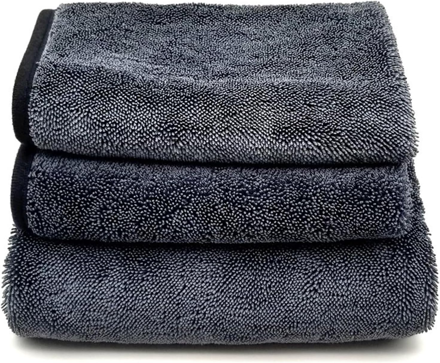 Yeria 3 Pièces Chiffon Magique pour Douche, Chiffon en Extra Absorbant pour la Maison, Chiffon de Nettoyage Réutilisable en Microfibre sans Traces pour Verre Voiture Maison Cuisine Salle de Bain Gris-3 Pcs Unilatéral-40*60