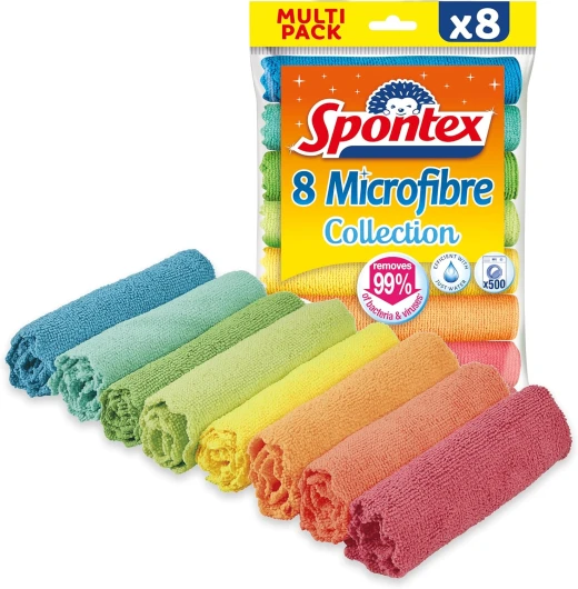 Microfibre Collection - Microfibres Multi-usages - 8 Chiffons de Nettoyage en Microfibre