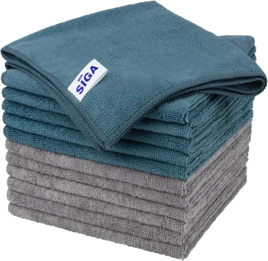 MR.SIGA Chiffon Microfibre Ménage, Torchon Microfibre Cuisine, Chiffon de Nettoyage Doux Absorbant Lot de 12, Dimensions 40 x 40 cm Lot de 12 - 40 x 40 cm