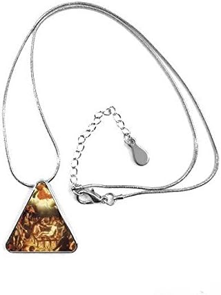 DIYthinker Religion, Christianisme, Monde célèbre Haut-Lieu Touristique Peinture à l'huile Classique Martyre de Saint-Laurent Art Design Illustration Motif Triangle Pendentif en Forme de Bijoux coll