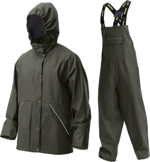 Combinaison de Pluie imperméable homme Tenue de travail résistante avec veste et pantalon, idéale pour pêche, chantier et plein air WS-005