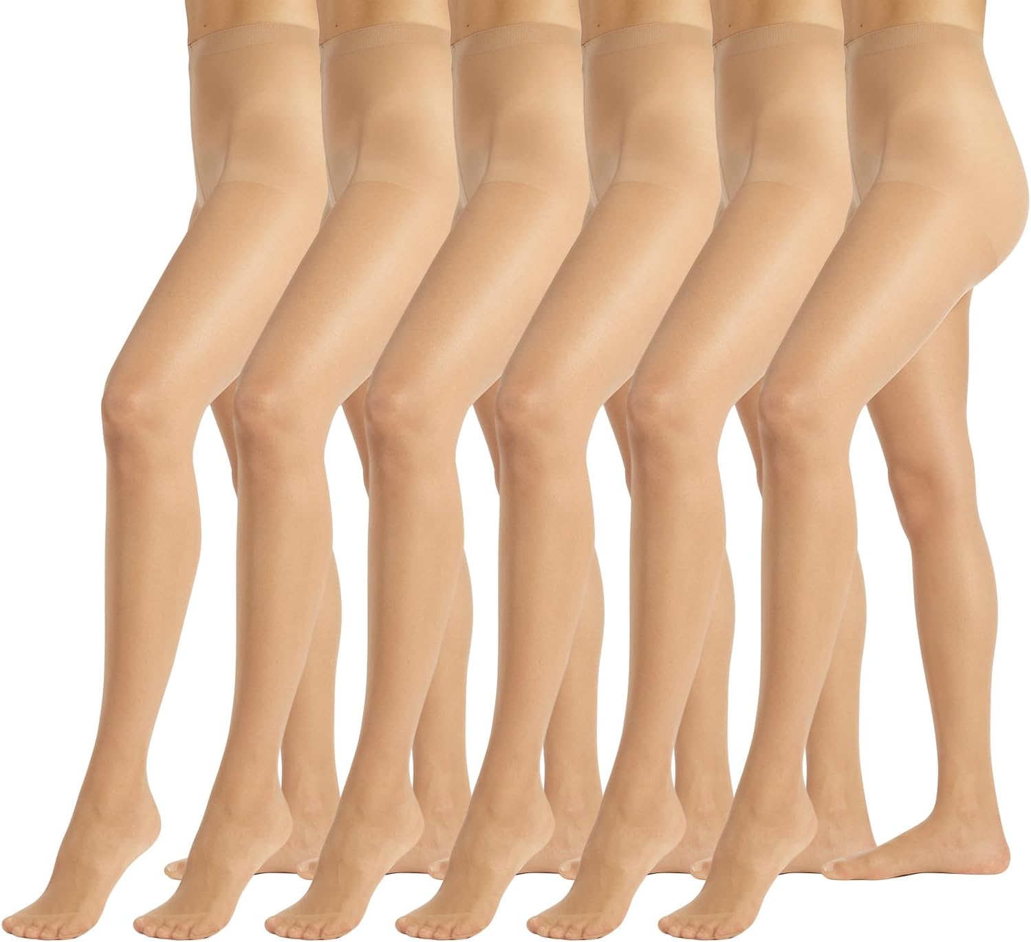 PIKY PACK 6 PAIRES Collants Femme 20 DEN, Collants Transparents, Collants Invisibles, Collants Transparents Effet Satin