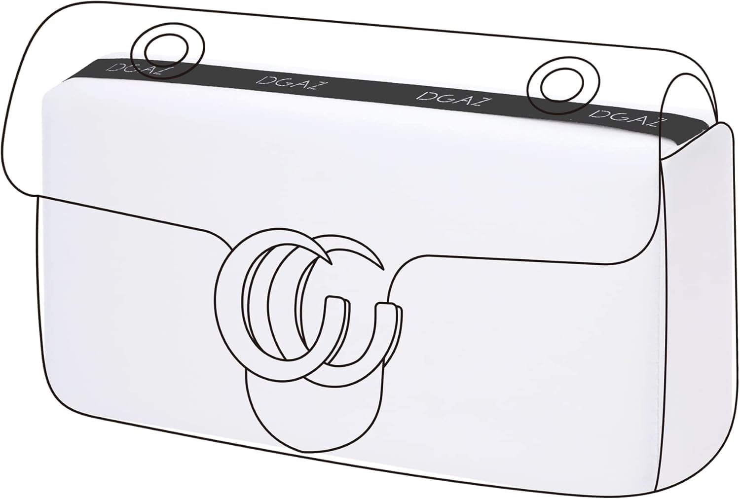 DGAZ Soie Coussin de Sac à Main Pour Sac à Main de Luxe Gucci Marmont, Organisateur de Sac à Main, Femmes Organiseur de sac Soyeux (22, Blanc) 22 Blanc