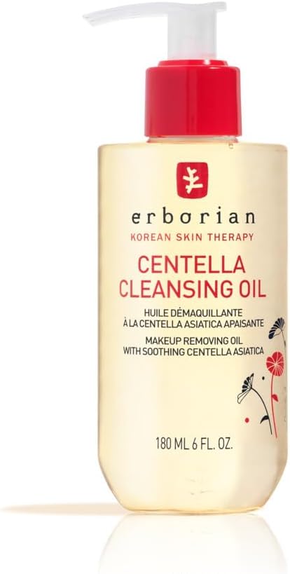 Erborian - Centella cleansing oil - Soin nettoyant, hydratant, démaquillant pour visage à la Centella Asiatica - Tous types de peaux - Soin cosmétique Coréen Huile Hydratante 180 ml