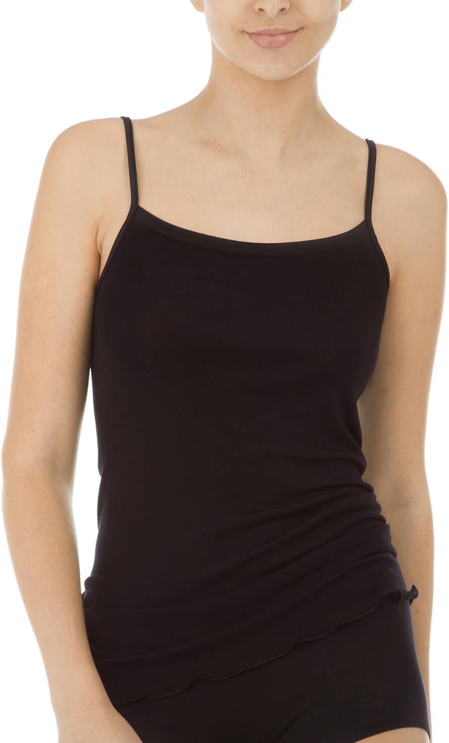 Débardeur Bretelles Spaghettis True Confidence Laine & Soie (Noir), Débardeur, 70% Laine, 30% Soie