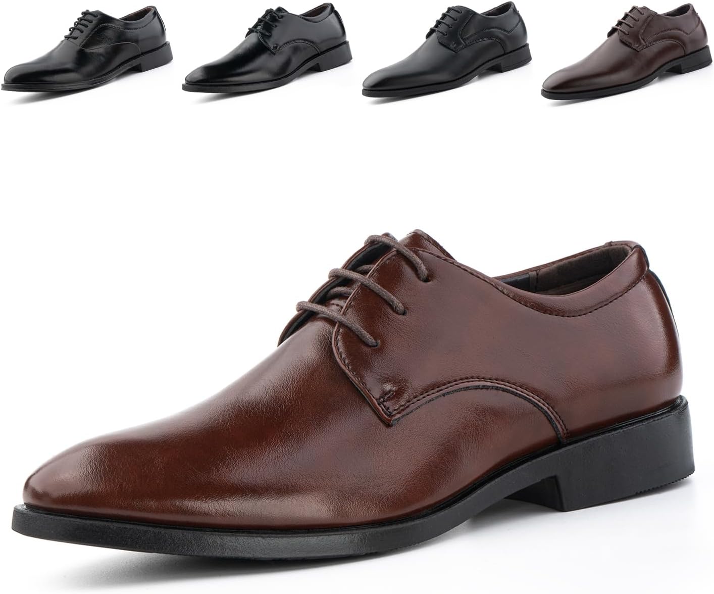 Chaussure Derby Homme Oxford Chaussures Cuir Ville Lacets Mariage Dressing Business Cuir Vernis Chaussures Costume Brogue Respirant Noir Marron 39-47