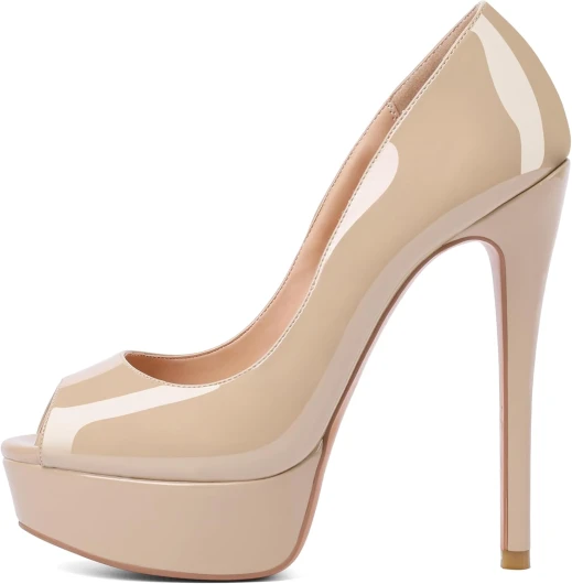 Escarpins Peep Toe Femme - Plateformes Chaussures à Talons Hauts - Escarpins Bout Ouvert Femme