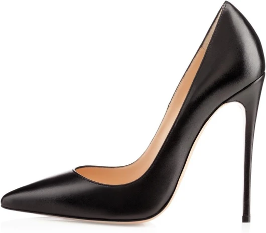 Escarpins à Enfiler Femme Talon Aiguille 12 cm Bout Pointu Fermé en Cuir Verni pour Événements Chic & Sexy