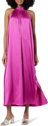 The Drop Arlette Silky Stretch Halter Maxi Dress Robe Longue Femme XL Violet Sauvage