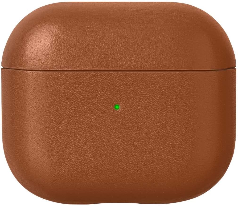 Étui en Cuir pour AirPods (3rd gén) - Étui en Cuir Italien véritable entièrement emballé à la Main - Compatible avec Les chargeurs sans Fil Qi - pour AirPods 3 (Tan)