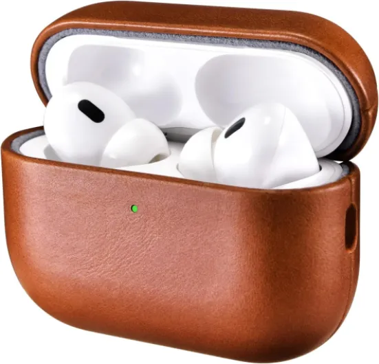 Coque en Cuir pour AirPods Pro 3 2025, ICARER Housse en Cuir Résistant aux Chocs Premium Étui Case Cover pour Apple AirPods Pro 3 2025 Headset Recharge (LED Visible) Support Chargeur sans Fil-Marron AirPods Pro 3 marron